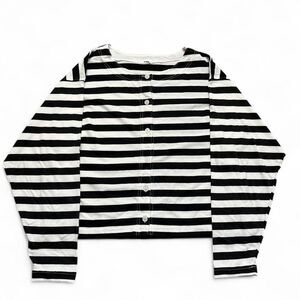 American-vintage Women's Black and White Cardigan